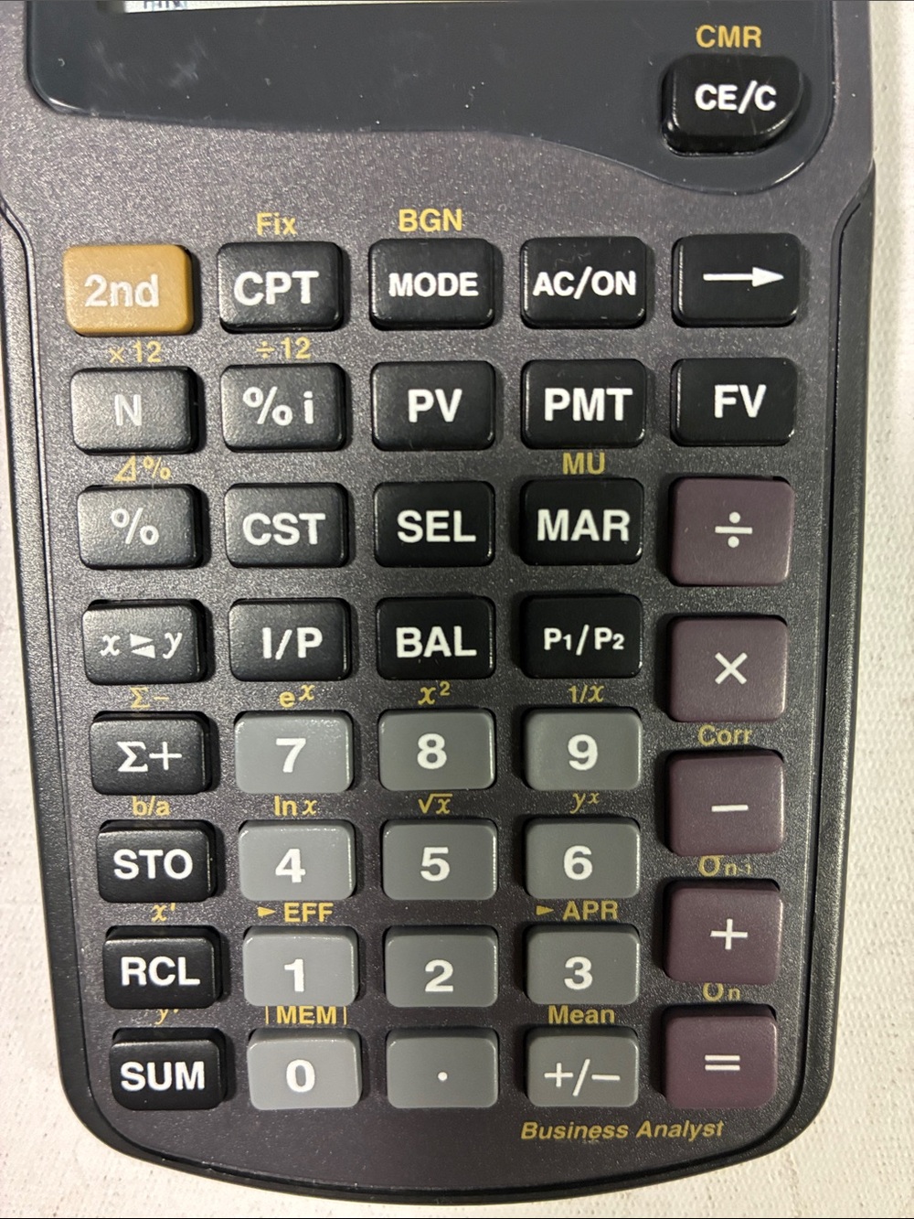 Texas Instruments BA-35 Solar Black Financial Calculator - Picture 3 of 5